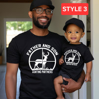 Matching father and son hunting partners shirt, funny father and son shirts, first father's day gift, dad and baby shirt, gift for new dad