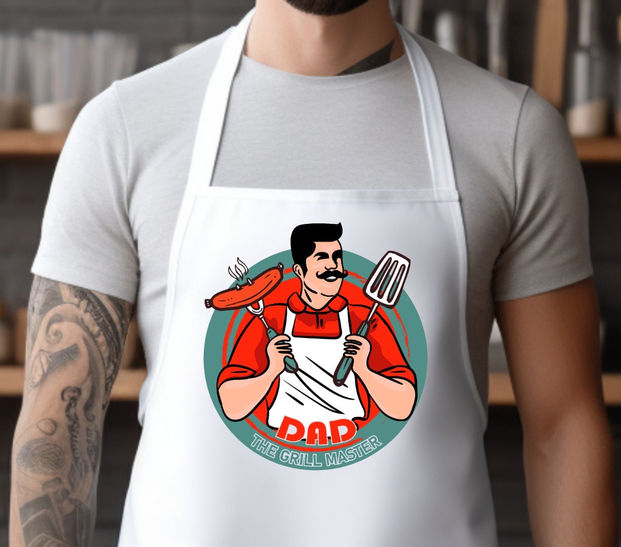 Funny apron for dad, dad the grill master apron, custom apron gift for dad, gift for bbq lover dad, gift for grill master dad, father's day