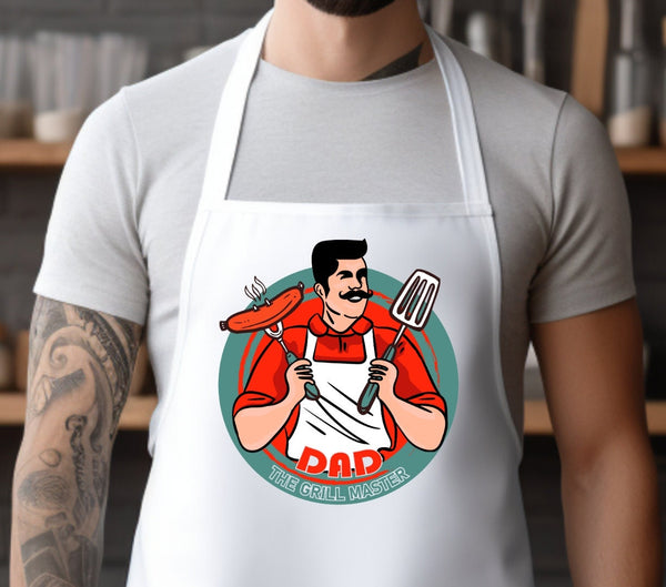 Funny apron for dad, dad the grill master apron, custom apron gift for dad, gift for bbq lover dad, gift for grill master dad, father's day