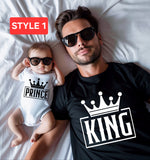 Matching father and son copy and paste shirt, funny father and son shirts, first father's day, dad and baby shirt, prince and king shirts