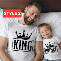 Matching father and son copy and paste shirt, funny father and son shirts, first father's day, dad and baby shirt, princess and king shirts