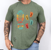 Personalized Dad's footprint print with kids name shirt, custom dad shirt, father's day gift from kids, gift for new dad, best dad shirt