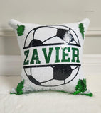 Personalized soccer sequin pillow, Custom sequin soccer ball name pillow, Personalized pillow birthday gift for soccer fans