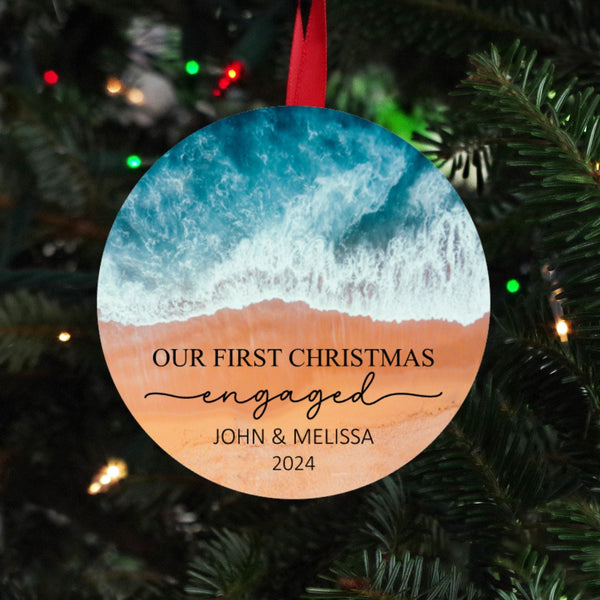 Engagement ornament, First Christmas engaged 2024 ornament, First Christmas together engaged Christmas, gift for new couple, engaged