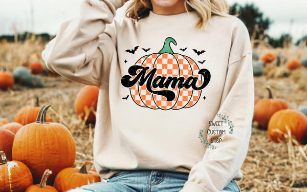 Fall Mama Sweater, Pumpkin Retro Fall Mama Sweatshirt, Pumpkin Mama shirt, Fall Sweatshirt women, Cute Fall Mama Sweatshirt