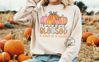 Thankful Blessed Kind of Mess Sweater, Cute Fall Sweatshirt for women, Fall Sweater for mom, Pumpkin Fall sweater