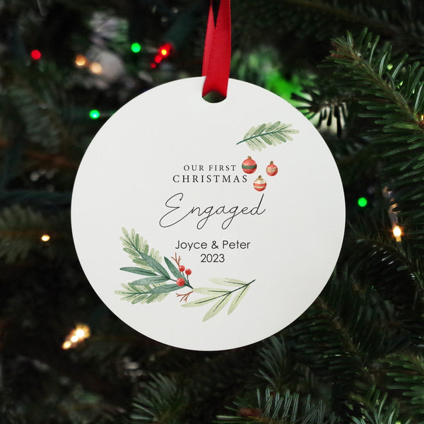 Our first Christmas engaged 2024 ornament gift for a couple, first Christmas together engaged Christmas gift for bride