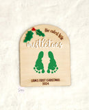 Mistletoe Christmas baby footprint sign, Baby's first Christmas Mistletoe footprint, Personalized baby's first christmas mistletoe sign