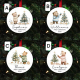 Baby's first Christmas ornament, Personalized baby's first Christmas ornament 2024 gift, bear christmas ornament for newborn, cute ornament