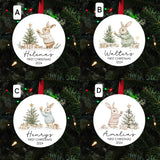 Baby's first Christmas ornament, Personalized baby's first Christmas ornament 2024 gift, cute rabbit christmas ornament for newborn,