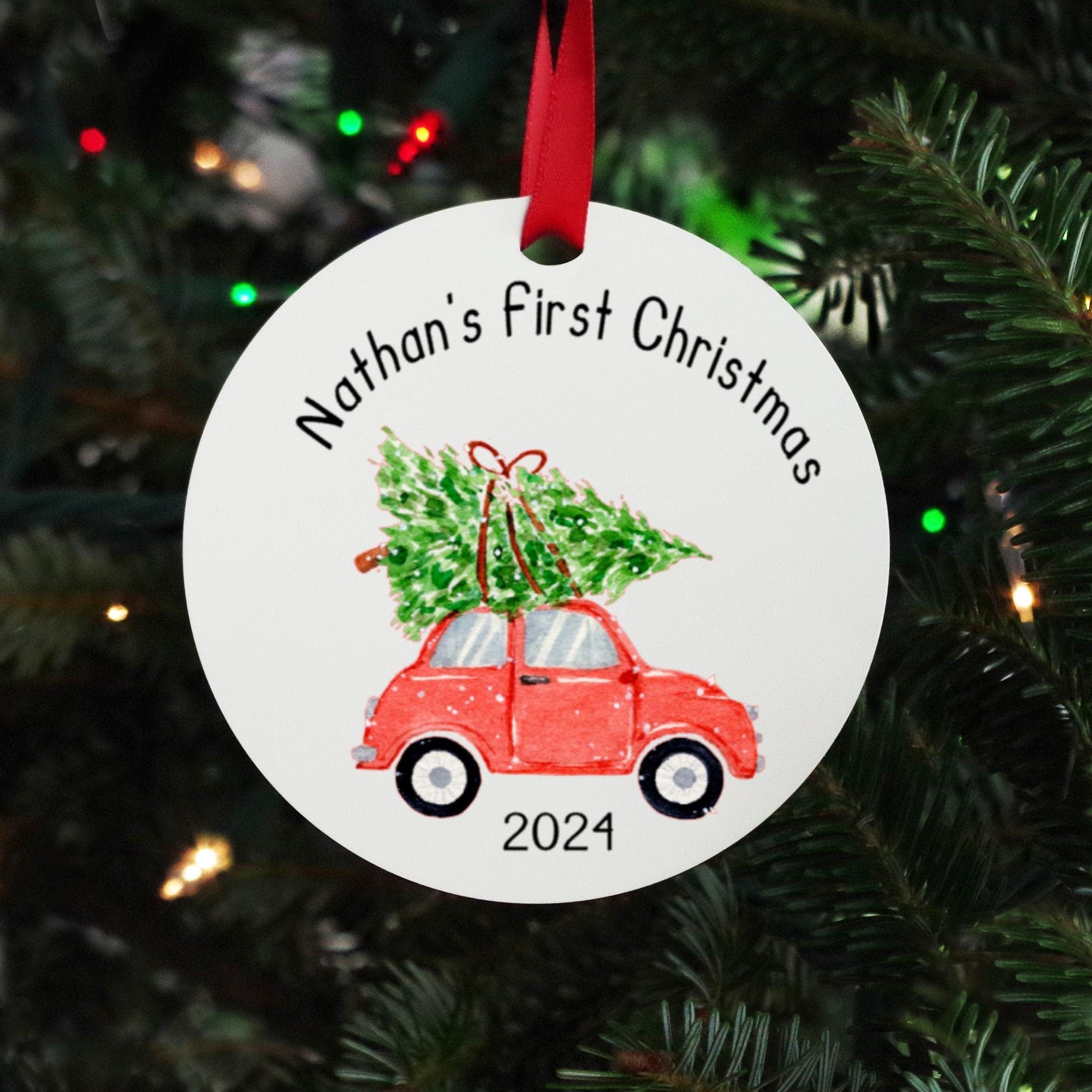 Baby's first Christmas ornament 2024, Christmas gift for newborn baby, cute ornaments for baby, baby keepsake ornament, baby name ornaments