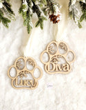 Personalized Christmas stocking tag, Christmas ornament with name, Pet stocking tag, Custom Dog Paw Christmas stocking tag gift