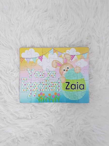 Easter puzzle, Easter gifts for kids, custom Easter puzzle, personalized puzzle, bunny puzzle, 1st Easter gift for baby, Easter keepsake