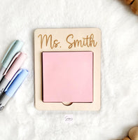 Personalized teacher sticky note holder with name, custom christmas gift for teacher, end of school year teacher gift, teacher appreciation