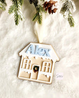 Personalized christmas gingerbread house ornament, ornament for kids, Christmas stockings tag, custom House ornament gift, cute ornament