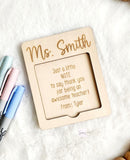 Personalized teacher sticky note holder with name, custom christmas gift for teacher, end of school year teacher gift, teacher appreciation