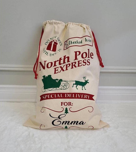 Personalized Santa Sack, Personalized Santa Sack for kids, Christmas gift for kids, Custom Santa sack kids, free shipping Christmas gifts