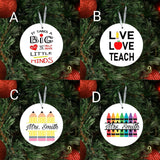 Personalized Christmas ornament for teachers, custom holiday gifts for teachers, teacher Christmas ornament 2024, ornament gift for teachers