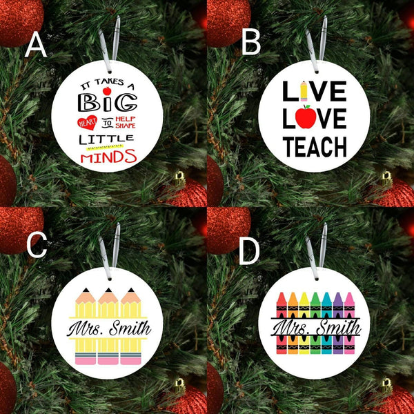 Personalized Christmas ornament for teachers, custom holiday gifts for teachers, teacher Christmas ornament 2024, ornament gift for teachers