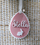 Easter Basket Tag, Personalized Easter Egg Basket Acrylic name tag, Easter gift basket name tag, first Easter cute name tag, Easter Gift Tag