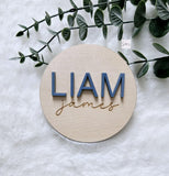 Wooden Name Birth Announcement sign