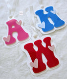 Valentine's Heart Initial Basket Tag