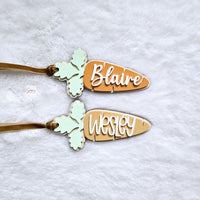 Easter Basket Tag, Personalized Easter Basket Acrylic carrot name tag, Easter gift basket name tag, Custom First Easter Basket Tag Gift