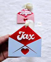 Valentine's Gift Tag, Valentine's Day Envelope Basket Tag, Love Letter tag Personalized Kids Heart Name Tag, Custom Valentine's Gift for kid