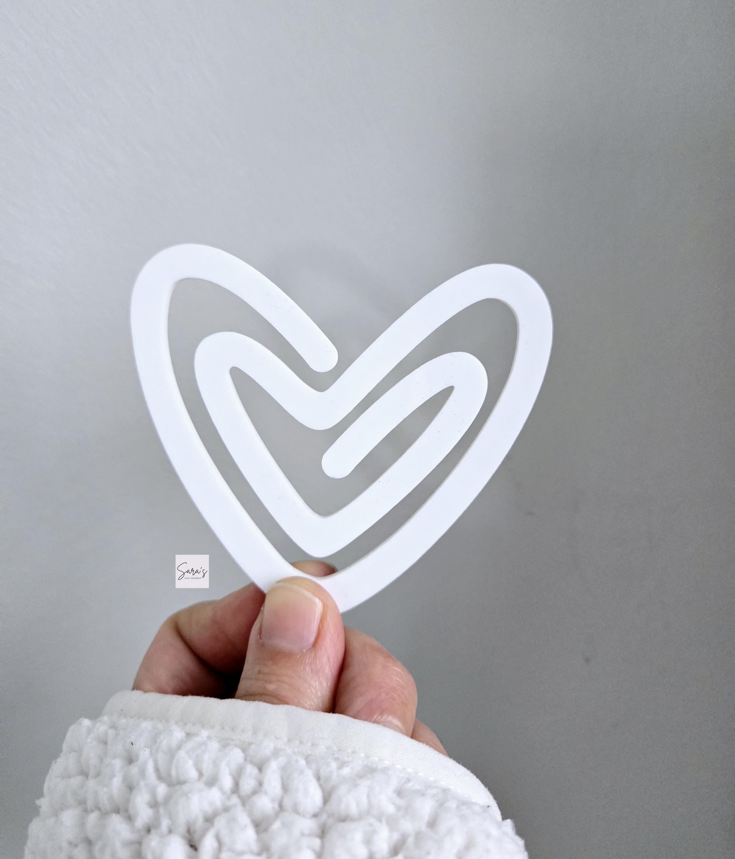 Jumbo Acrylic Heart Paperclip Sublimation Blanks, Jumbo Bookmark Clip Blank, Notebook Clip Blank for Sublimation, Acrylic sublimation blanks