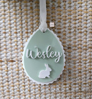 Easter Basket Tag, Personalized Easter Egg Basket Acrylic name tag, Easter gift basket name tag, first Easter cute name tag, Easter Gift Tag