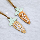 Easter Basket Tag, Personalized Easter Basket Acrylic carrot name tag, Easter gift basket name tag, Custom First Easter Basket Tag Gift