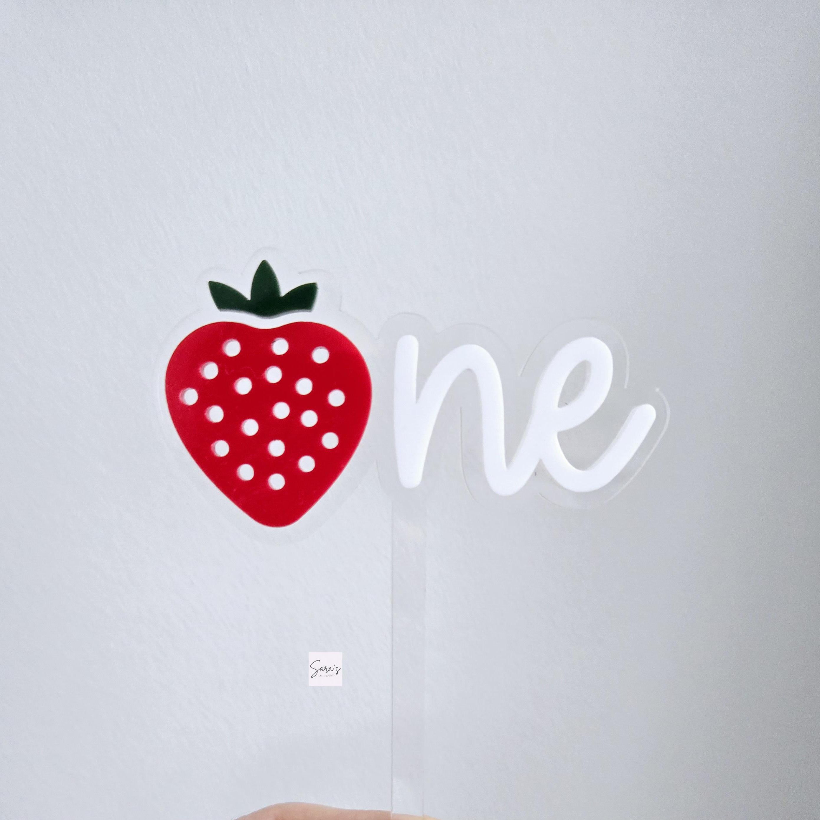 One Strawberry First Birthday Cake Topper, Acrylic Cake Topper, Berry First Birthday Cake Topper, One Cake Topper, 1st Birthday Cake Topper