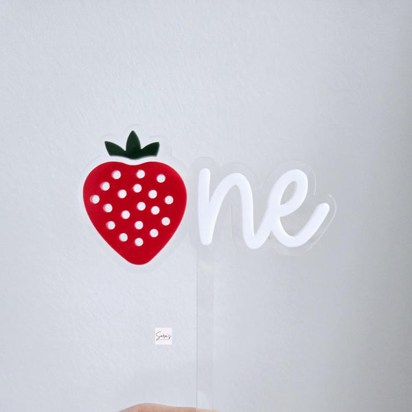One Strawberry First Birthday Cake Topper, Acrylic Cake Topper, Berry First Birthday Cake Topper, One Cake Topper, 1st Birthday Cake Topper