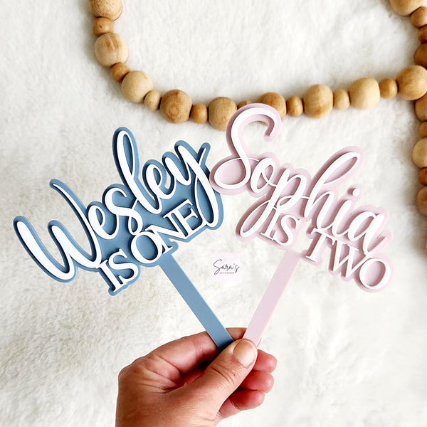 Personalized acrylic cake topper, acrylic first birthday cake topper, cake topper for girl, cake topper for boy, birthday cake topper name