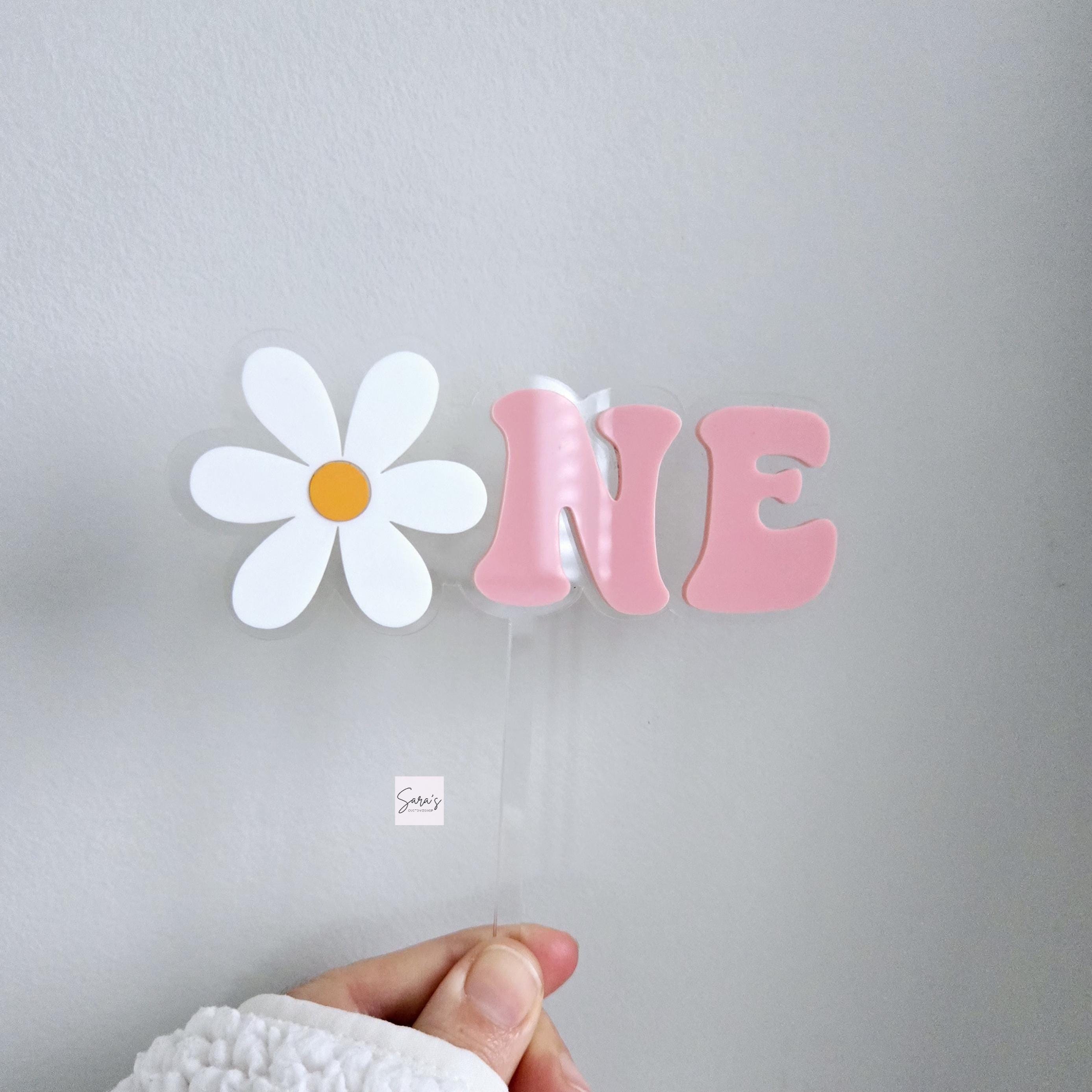 One Daisy First Birthday Cake Topper, Acrylic Cake Topper, Flower First Birthday Cake Topper, One Cake Topper, 1st Birthday Cake Topper