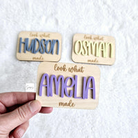 Look What I Made Magnet, Kid's Art Display Fridge Magnet, Custom Kids Artwork Magnet with name, Children's Art Magnet, Look what Magnets