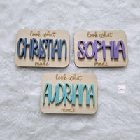 Look What I Made Magnet, Kid's Art Display Fridge Magnet, Custom Kids Artwork Magnet with name, Children's Art Magnet, Look what Magnets