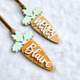 Easter Basket Tag, Personalized Easter Basket Acrylic carrot name tag, Easter gift basket name tag, Custom First Easter Basket Tag Gift
