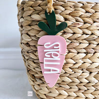 Easter Basket Tag, Personalized Easter Basket Acrylic carrot name tag, Easter basket tag boy and girl, basket name tag, first Easter gift