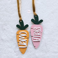 Easter Basket Tag, Personalized Easter Basket Acrylic carrot name tag, Easter basket tag boy and girl, basket name tag, first Easter gift