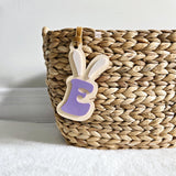 Easter Bunny Initial Basket Tag, Personalized Easter Basket Acrylic name tag, Easter gift basket name tag, first Easter basket name tag