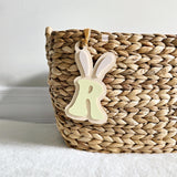Easter Bunny Initial Basket Tag, Personalized Easter Basket Acrylic name tag, Easter gift basket name tag, first Easter basket name tag