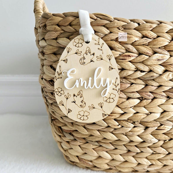 Easter Basket Tag, Personalized Easter Egg Basket name tag, Easter bunny gift basket name tag, first Easter cute name tag, Easter Gift Tag