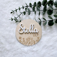 Wooden Name Birth Announcement sign