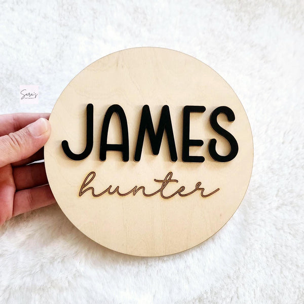 Wooden Name Birth Announcement sign