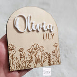 Birth Announcement wooden name sign