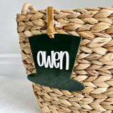 St. Patrick's Day Gift Basket Tag, Shamrock Basket tag, Clover Leaf tag, Personalized Acrylic Shamrock tag, Shamrock with name for kids gift
