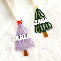 Personalized Christmas stocking tag, Christmas ornament with name, Christmas Tree stocking tag, Custom Christmas stocking tag
