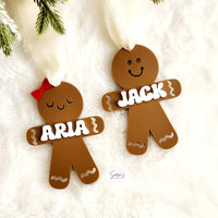 Personalized Christmas stocking tag, Christmas ornament with name, Gingerbread stocking tag, Custom Christmas stocking tag, Holiday ornament