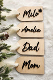 Personalized Wooden Christmas stocking name tags, custom family wood Christmas tags, personalized Wood Christmas ornament, Rustic name tags
